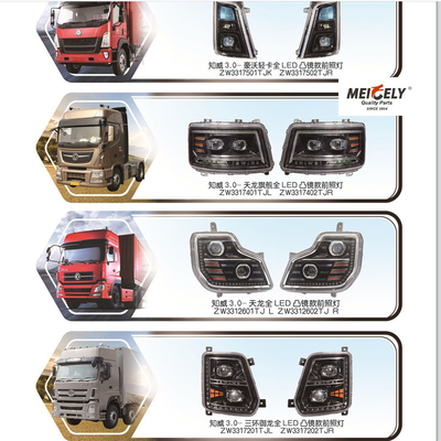 เต็ม LED Head Lamp ประกอบการสําหรับ Howo รถบรรทุกไฟ Tianlong Qijian