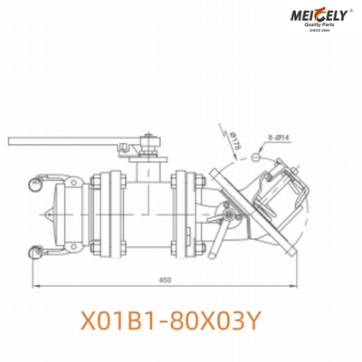 X01B1-80X03Y วาล์วขา พร้อมการประกอบวาล์วกระพริกสําหรับรถบรรทุกถัง